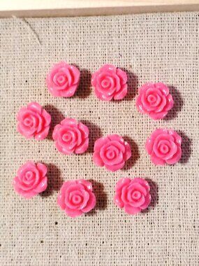 10 Pcs Pretty Rose Pink Decorative Roses Display Memo Bulletin Board Push Pins